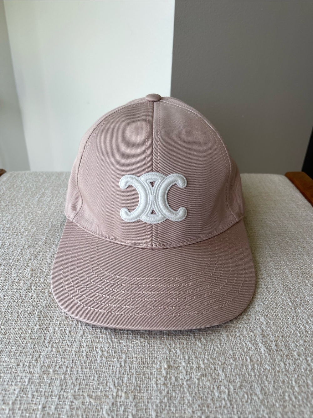 Celine Triomphe Baseball Cap/Hat Washed Cotton Blush M Authentic